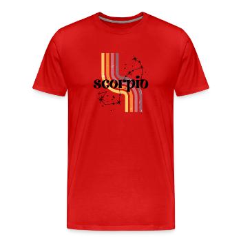 Scorpio horoscope rétro - T-shirt bio Premium Homme - rouge - Devant - Damien (186cm)
