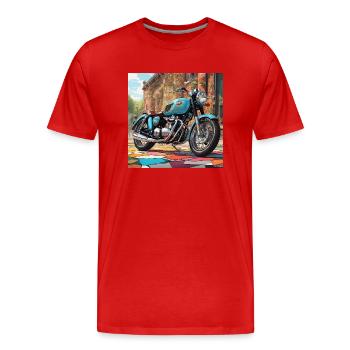Classy British Motorcycling - Men's Premium Organic T-Shirt - red - Front - Damien (186cm)