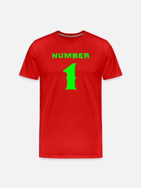 number 1 - Männer Premium Bio T-Shirt - Rot