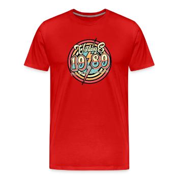 Vintage 1989 - Men's Premium Organic T-Shirt - red - Front - Damien (186cm)