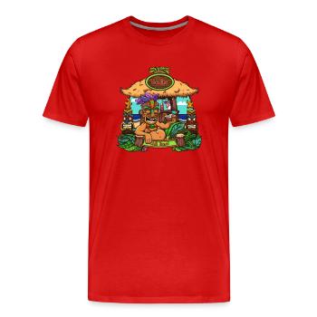 Tiki Bar - T-shirt bio Premium Homme - rouge - Devant - Damien (186cm)