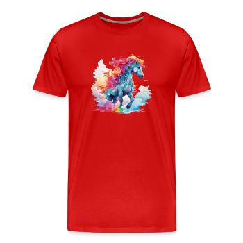 au galop coloré - T-shirt bio Premium Homme - rouge - Devant - Damien (186cm)