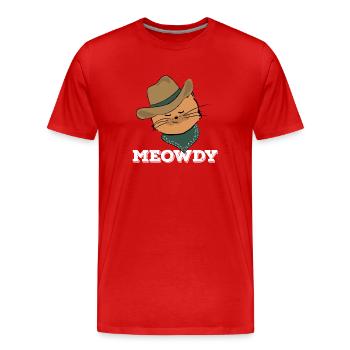 meowdy gruen - Männer Premium Bio T-Shirt - Rot - Vorne - Damien (186cm)