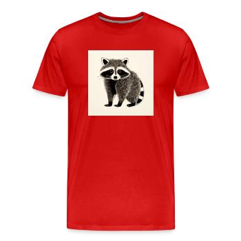 Cute Raccoon - T-shirt bio Premium Homme - rouge - Devant - Damien (186cm)