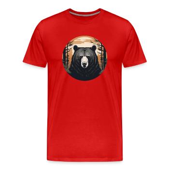 Bear Emblem - Men's Premium Organic T-Shirt - red - Front - Damien (186cm)