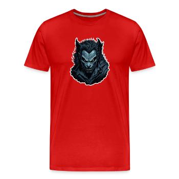 Loup-garou - T-shirt bio Premium Homme - rouge - Devant - Damien (186cm)