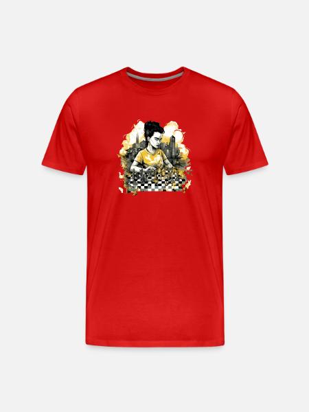 Frid im Schachklub - Männer Premium Bio T-Shirt - Rot
