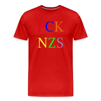 FCK NZS - T-shirt bio Premium Homme - rouge - Devant - Damien (186cm)