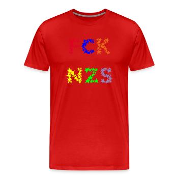 FCK NZS - T-shirt bio Premium Homme - rouge - Devant - Damien (186cm)