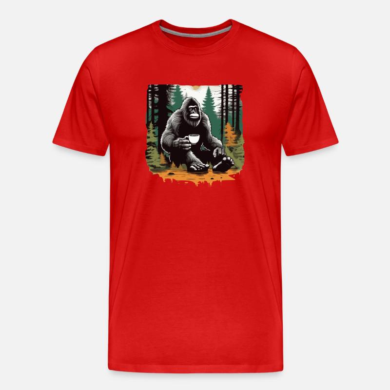 Großes Essen Kaffee trinken - Männer Premium Bio T-Shirt - Rot