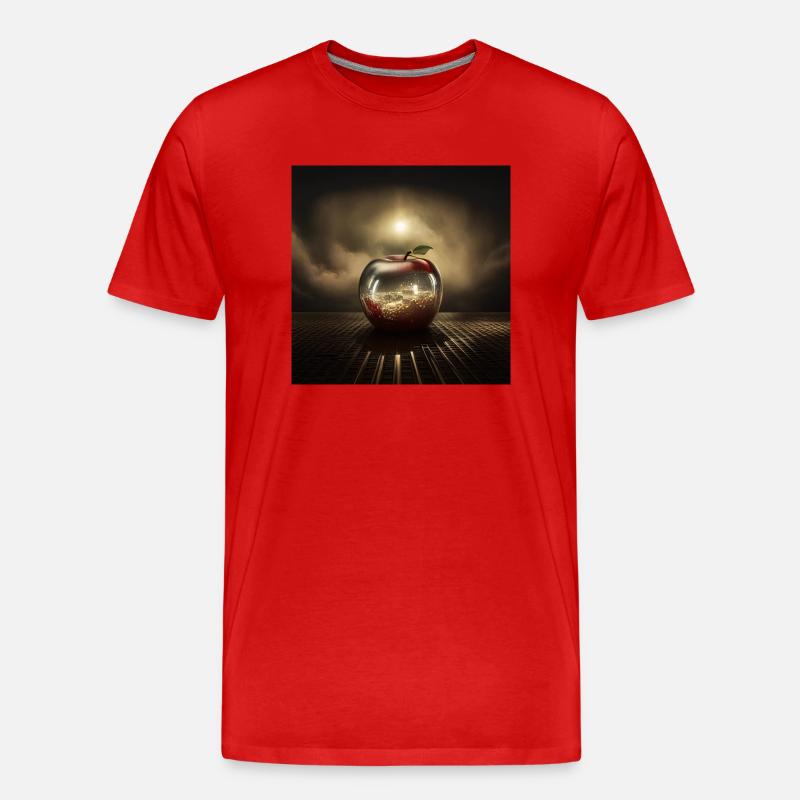 Gläserner Apfel - Männer Premium Bio T-Shirt - Rot