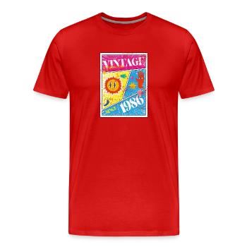 Millésime 1986 - T-shirt bio Premium Homme - rouge - Devant - Damien (186cm)