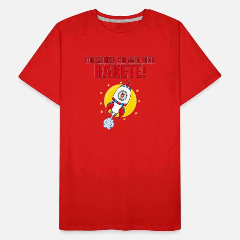 DU GEHST AB WIE EINE RAKETE! - PFERD - WELTALL Männer Premium Bio T-Shirt
