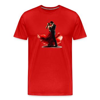 Der Paso Doble ist ein leidenschaftlicher Tanz - Männer Premium Bio T-Shirt - Rot - Vorne - Damien (186cm)