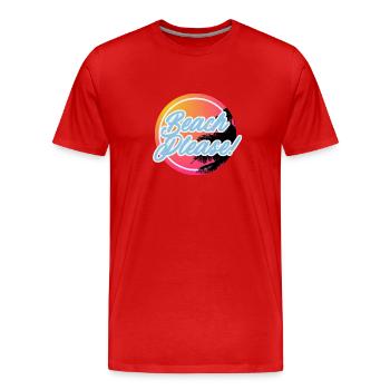 Tropical Paradise: Beach Please! Vacation Vibes - Men's Premium Organic T-Shirt - red - Front - Damien (186cm)