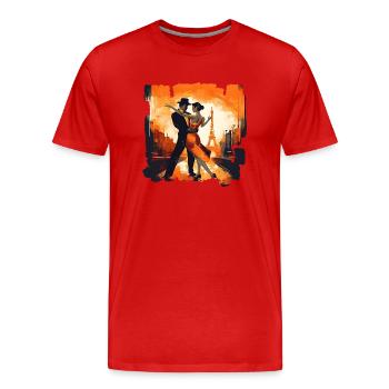 In tango, there is no fixed sequence of steps - Men's Premium Organic T-Shirt - red - Front - Damien (186cm)