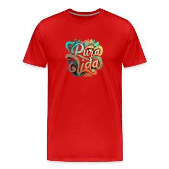 Pura Vida in vollen Zügen genießen - Männer Premium Bio T-Shirt - Rot - Vorne - Damien (186cm)