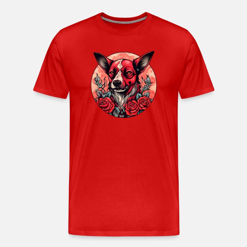 Helldog - Männer Premium Bio T-Shirt - Rot