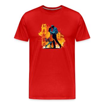 Tanzen kann soziale Kontakte fördern - Männer Premium Bio T-Shirt - Rot - Vorne - Damien (186cm)