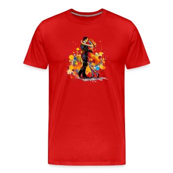 S’exprimer de manière créative à travers la danse - T-shirt bio Premium Homme - rouge - Devant - Damien (186cm)