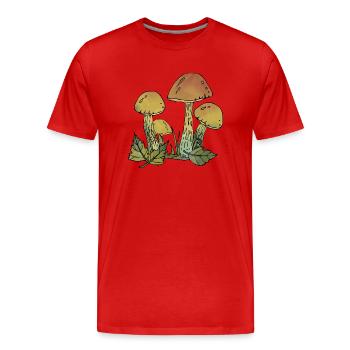 Pilze - Männer Premium Bio T-Shirt - Rot - Vorne - Damien (186cm)