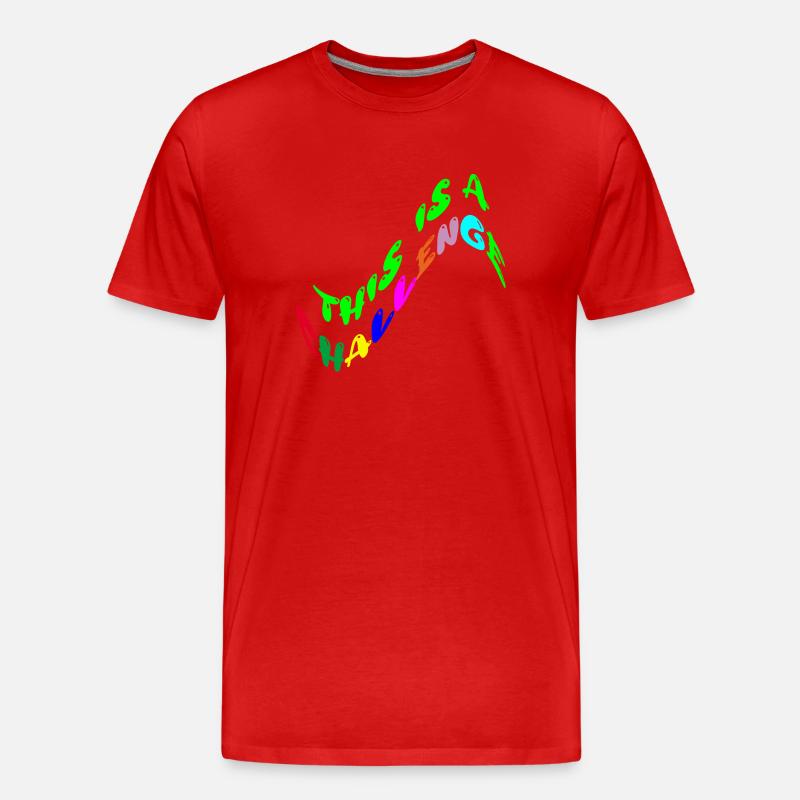 this is a challenge - Männer Premium Bio T-Shirt - Rot