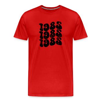 Millésime 1985 - T-shirt bio Premium Homme - rouge - Devant - Damien (186cm)