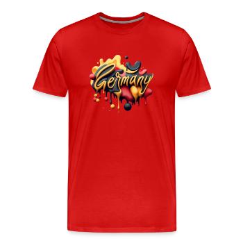 Germany-Style - Männer Premium Bio T-Shirt - Rot - Vorne - Damien (186cm)