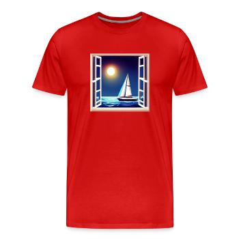 Segeln Segelsport Segler Segelschiff Segelboot - Männer Premium Bio T-Shirt - Rot - Vorne - Damien (186cm)