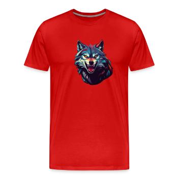 Loup - T-shirt bio Premium Homme - rouge - Devant - Damien (186cm)
