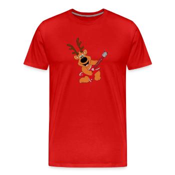 GITARRE - MUSIK - MUSIKER - BAND - REH - RENTIER - Männer Premium Bio T-Shirt - Rot - Vorne - Damien (186cm)
