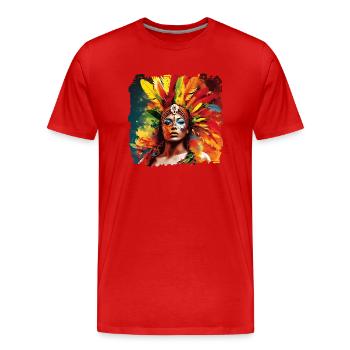Le Carnaval de Rio est une célébration de joie - T-shirt bio Premium Homme - rouge - Devant - Damien (186cm)