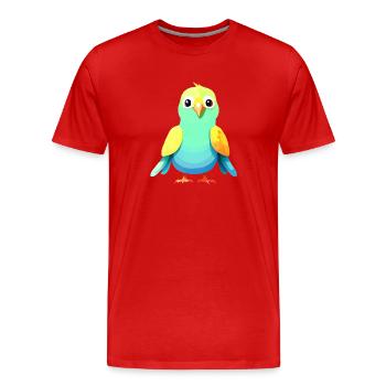 Budgie Bird Cockatiel Bird Propriétaire - T-shirt bio Premium Homme - rouge - Devant - Damien (186cm)
