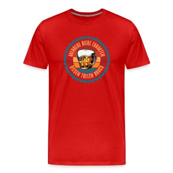 Bier - Männer Premium Bio T-Shirt - Rot - Vorne - Damien (186cm)