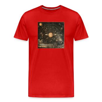 Antike Sternenkarte - Männer Premium Bio T-Shirt - Rot - Vorne - Damien (186cm)