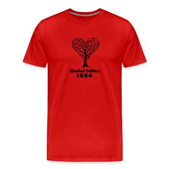 1984 Vintage - Männer Premium Bio T-Shirt - Rot - Vorne - Damien (186cm)
