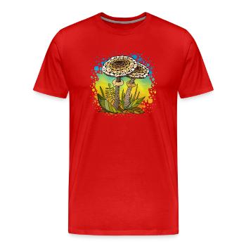 Pilze - Männer Premium Bio T-Shirt - Rot - Vorne - Damien (186cm)