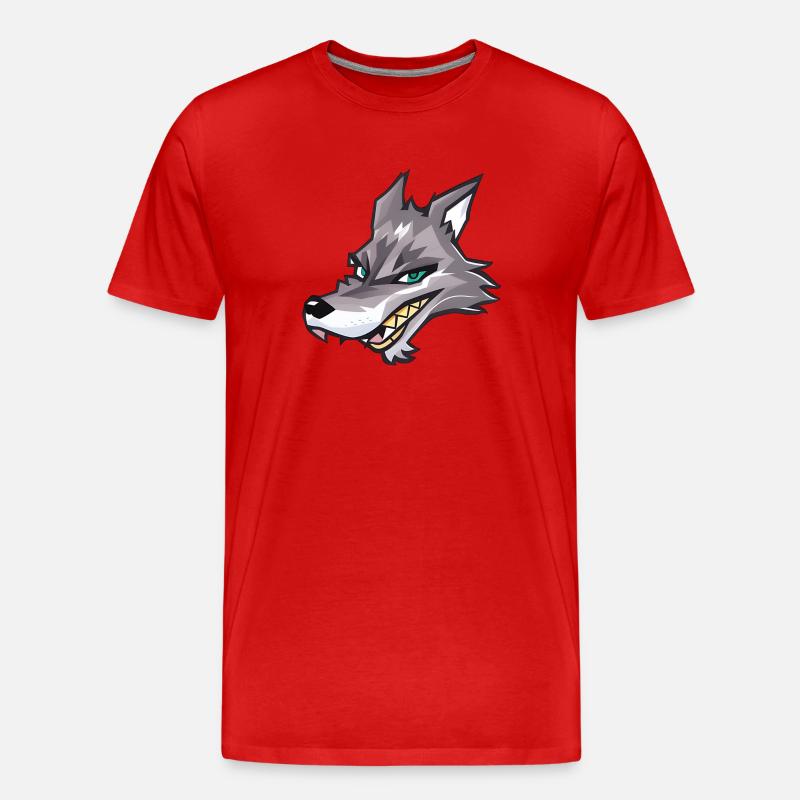 Wolf - Männer Premium Bio T-Shirt - Rot