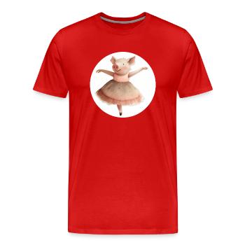 Ballet dansant Piggy - T-shirt bio Premium Homme - rouge - Devant - Damien (186cm)