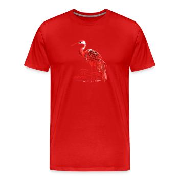 Grue traditionnelle japonaise - T-shirt bio Premium Homme - rouge - Devant - Damien (186cm)