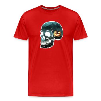 Crâne vision terrifiante - T-shirt bio Premium Homme - rouge - Devant - Damien (186cm)
