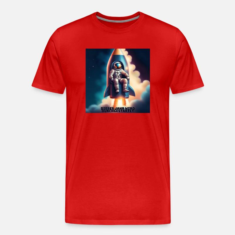 Dieses Jahr wird durchgestartet - Männer Premium Bio T-Shirt - Rot