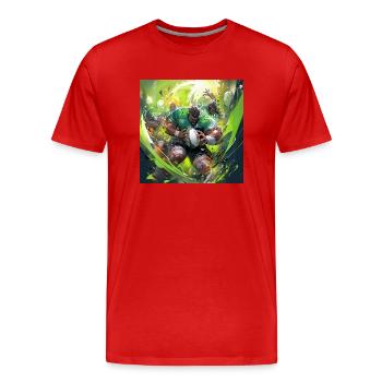 Rugby-Wut - Männer Premium Bio T-Shirt - Rot - Vorne - Damien (186cm)