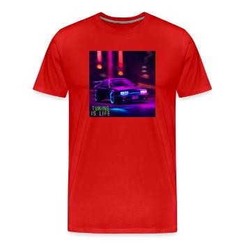 Tuning Cars - Männer Premium Bio T-Shirt - Rot - Vorne - Damien (186cm)