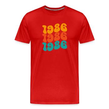 1986 Year of birth - Men's Premium Organic T-Shirt - red - Front - Damien (186cm)