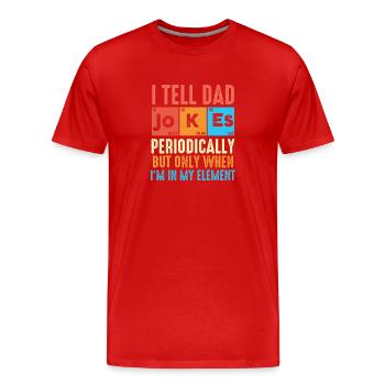 Je raconte des blagues à papa périodiquement - T-shirt bio Premium Homme - rouge - Devant - Damien (186cm)
