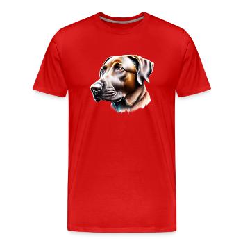 Chiot Labrador Retriever Labrador propriétaire - T-shirt bio Premium Homme - rouge - Devant - Damien (186cm)