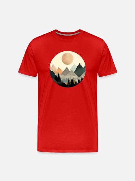 Berge - Männer Premium Bio T-Shirt - Rot
