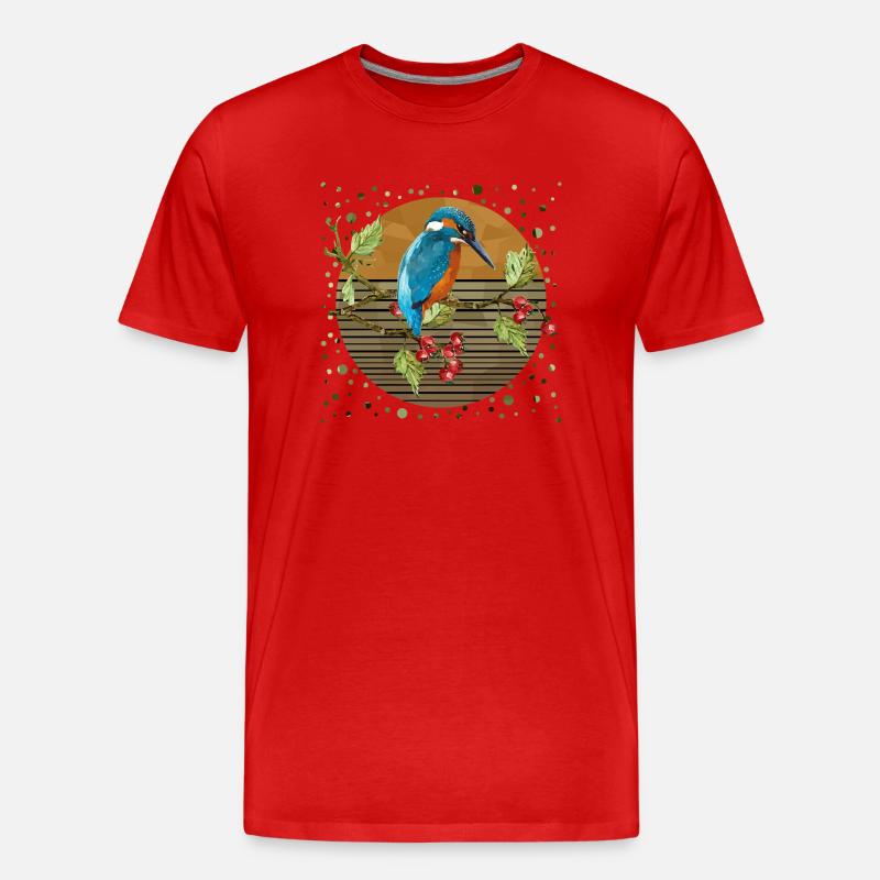 Bunter Vogel - Männer Premium Bio T-Shirt - Rot