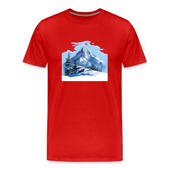 Real winter feelings - Men's Premium Organic T-Shirt - red - Front - Damien (186cm)